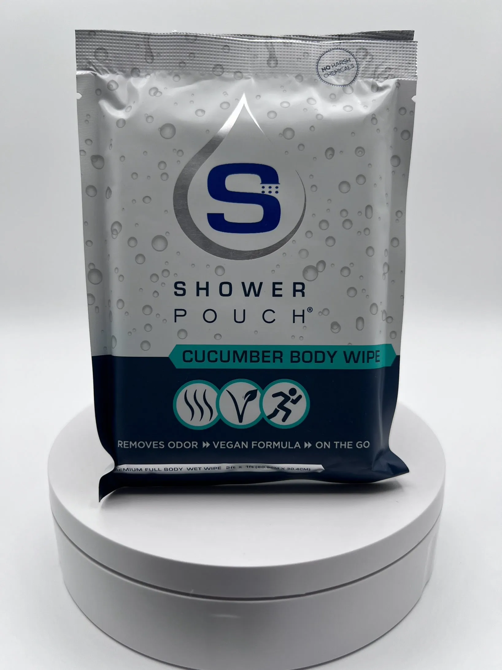 10-pack Shower Pouch XL (2' x 1') Body Wipes