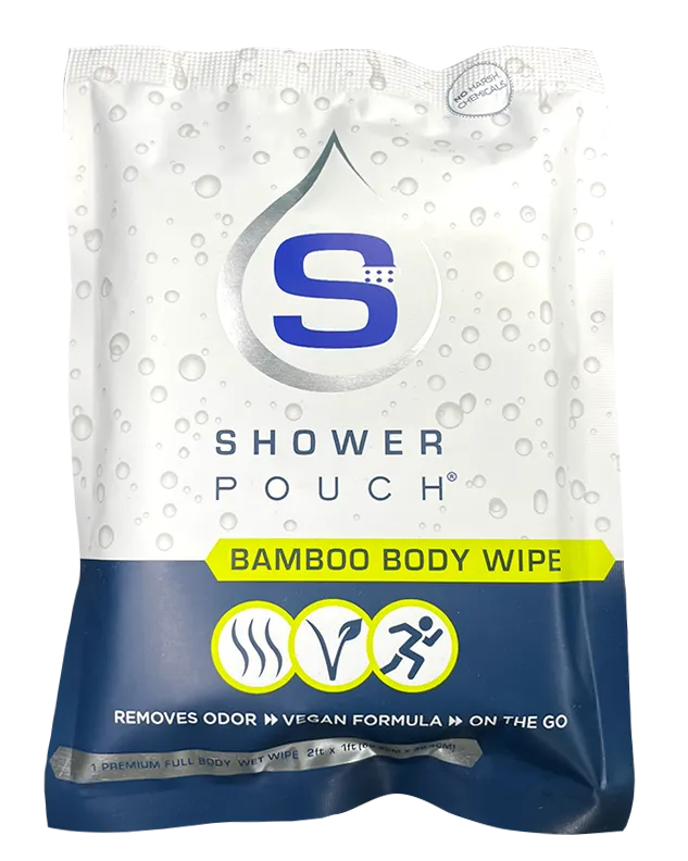 10-pack Shower Pouch XL (2' x 1') Body Wipes