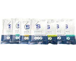 10-pack Shower Pouch XL (2' x 1') Body Wipes