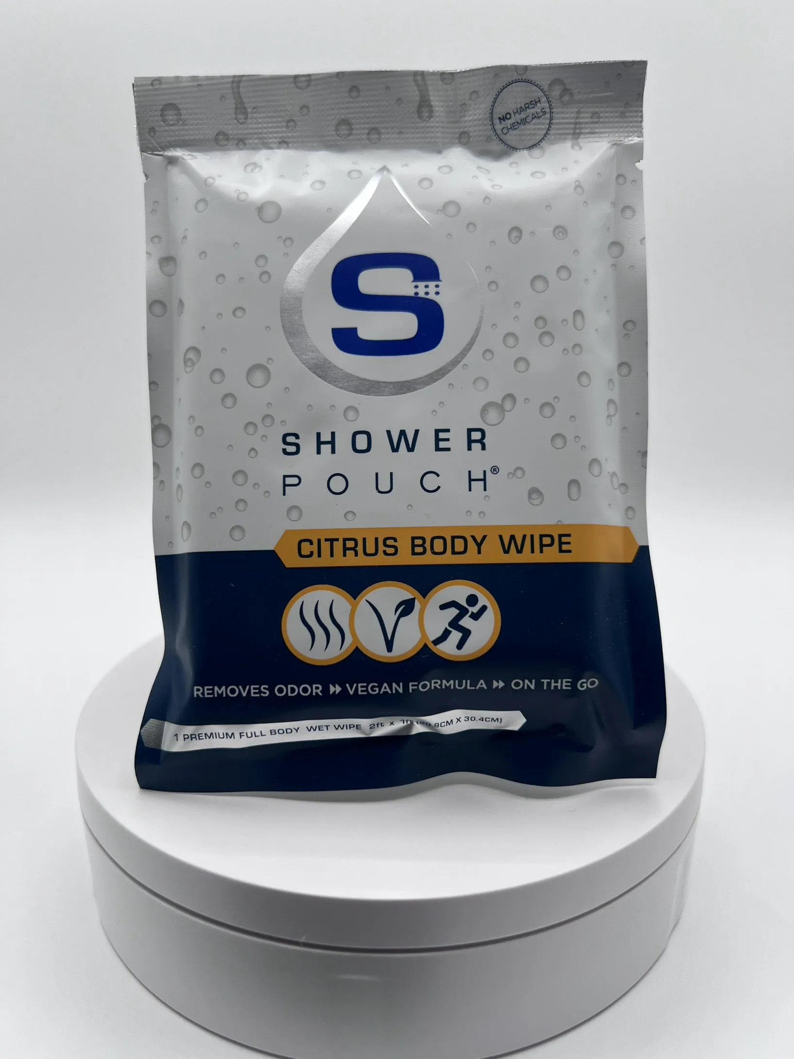 10-pack Shower Pouch XL (2' x 1') Body Wipes