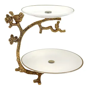 2-Layer Cake Stand Golden