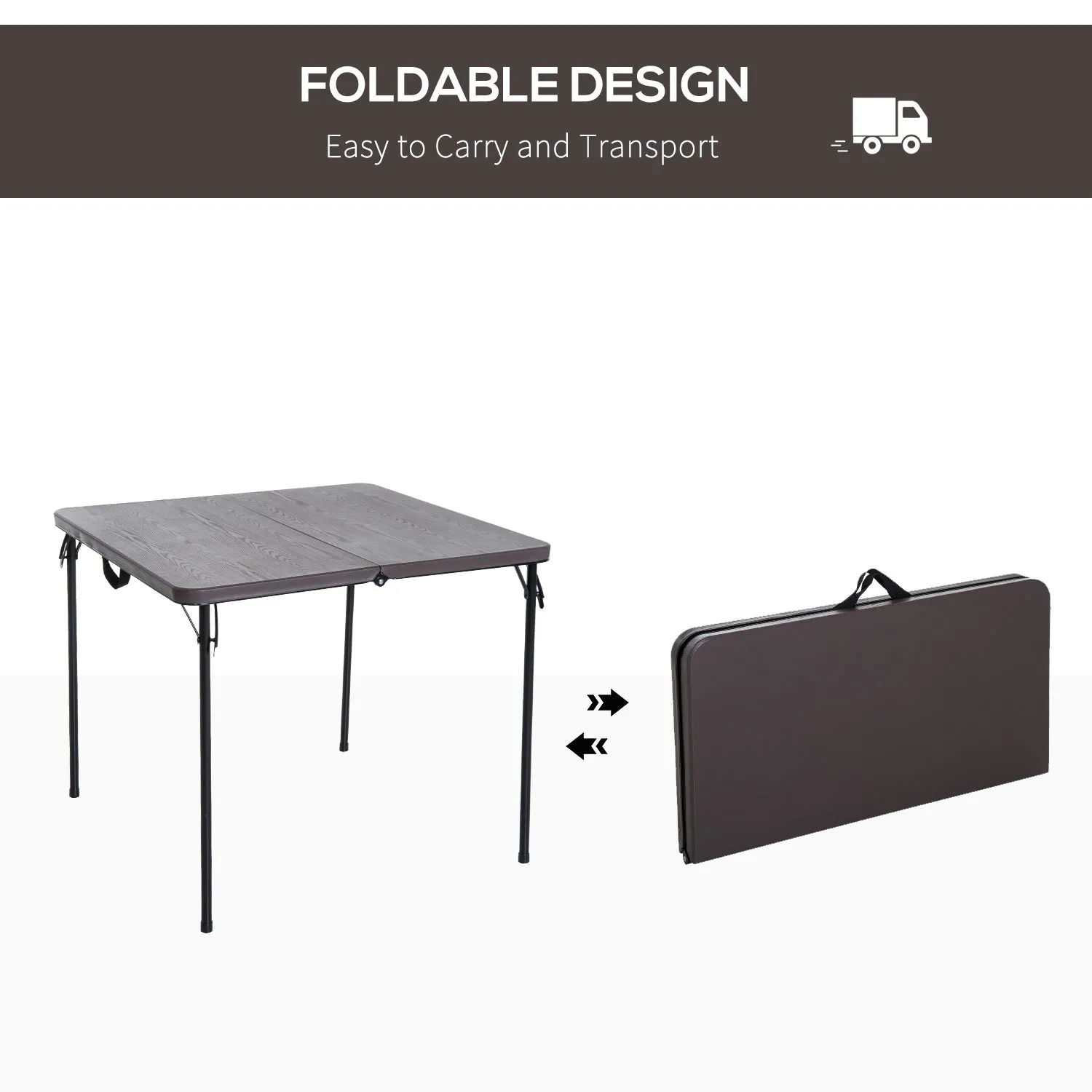 2.8FT Metal Portable Picnic Table Outdoor Furniture