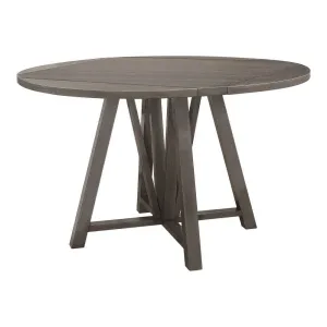 46-60 Inch Extendable Counter Dining Table, 4 Drop Leaves, Brown Gray By Casagear Home