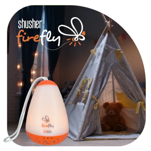 Baby Shusher Firefly - Rechargeable Baby Sleep Soother & Portable Sound Machine & Night Light