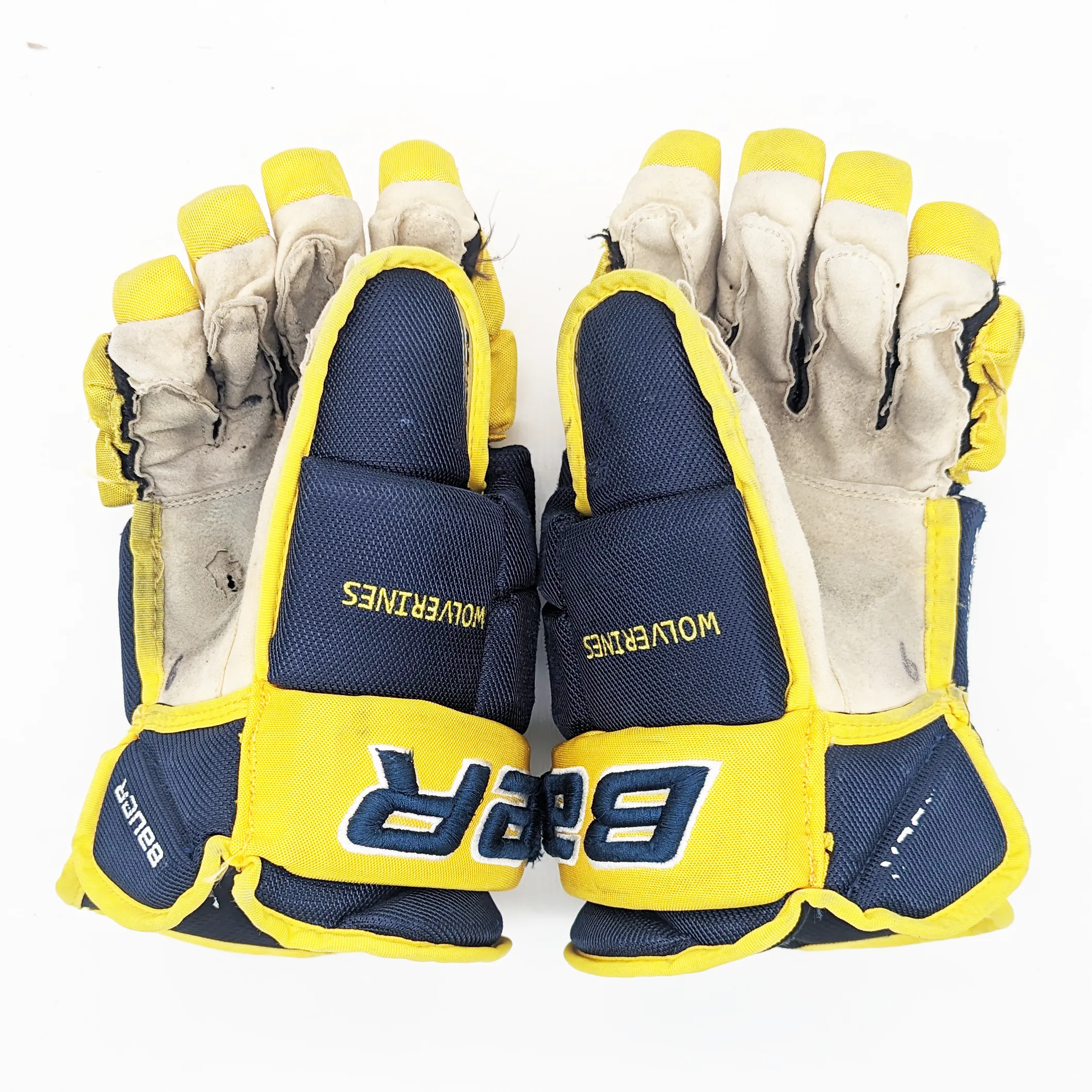 Bauer Pro Series Team - Used NCAA Pro Stock Glove (Navy/Yellow)