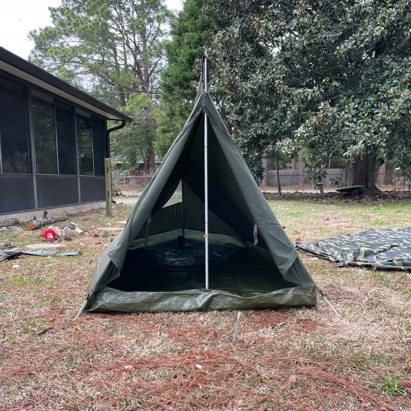 Belgium Military |  2 Man Canvas Tent |  Jigsaw Camo Flysheet