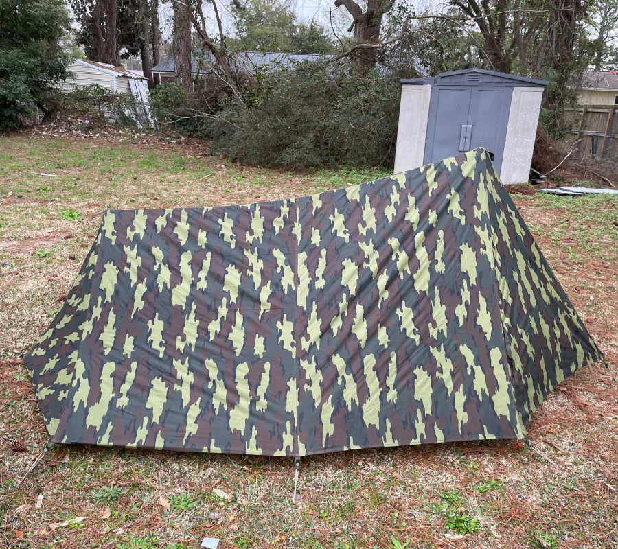 Belgium Military |  2 Man Canvas Tent |  Jigsaw Camo Flysheet