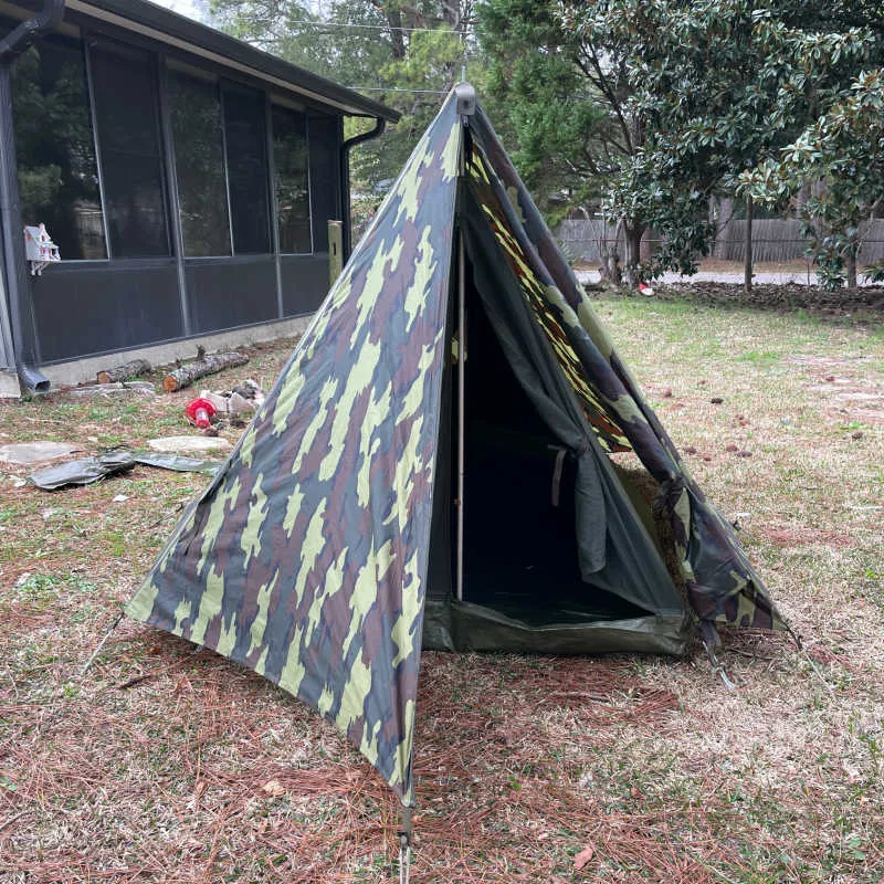 Belgium Military |  2 Man Canvas Tent |  Jigsaw Camo Flysheet