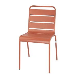 Bolero Amalfi Slatted Steel Side Chairs Terracotta (Pack of 4) - CK063