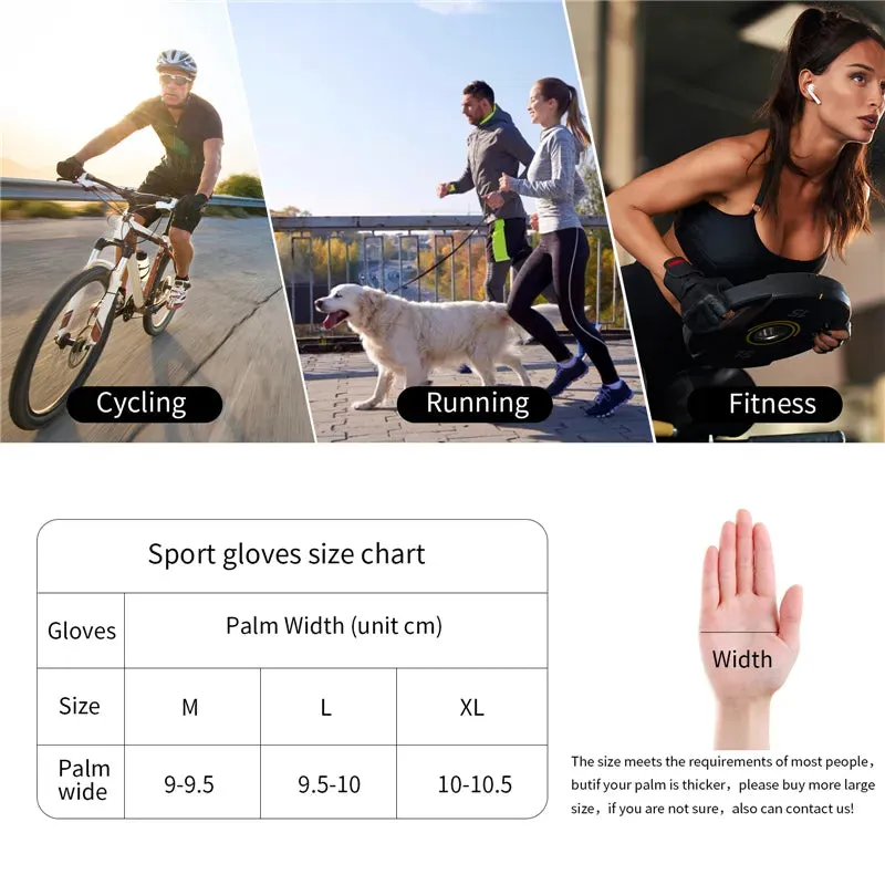 Breathable Cycling Gloves Touch Screen Anti-slip Shockproof Pad MTB Bike Gloves Sport Fitness Running Bicycle Gloves