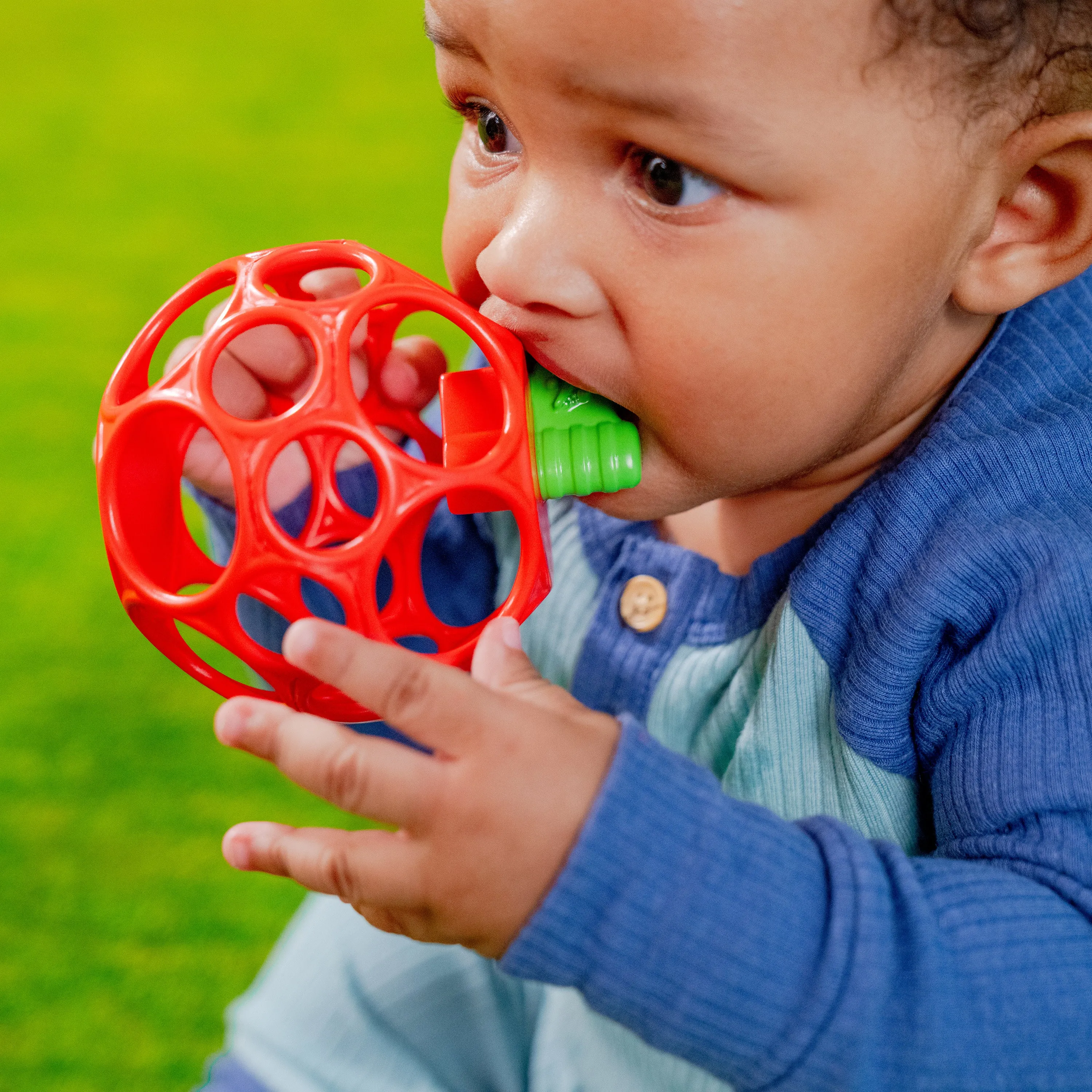 Bright Starts Hold My Own Teether Toy - Apple, Easy Grasp Oball