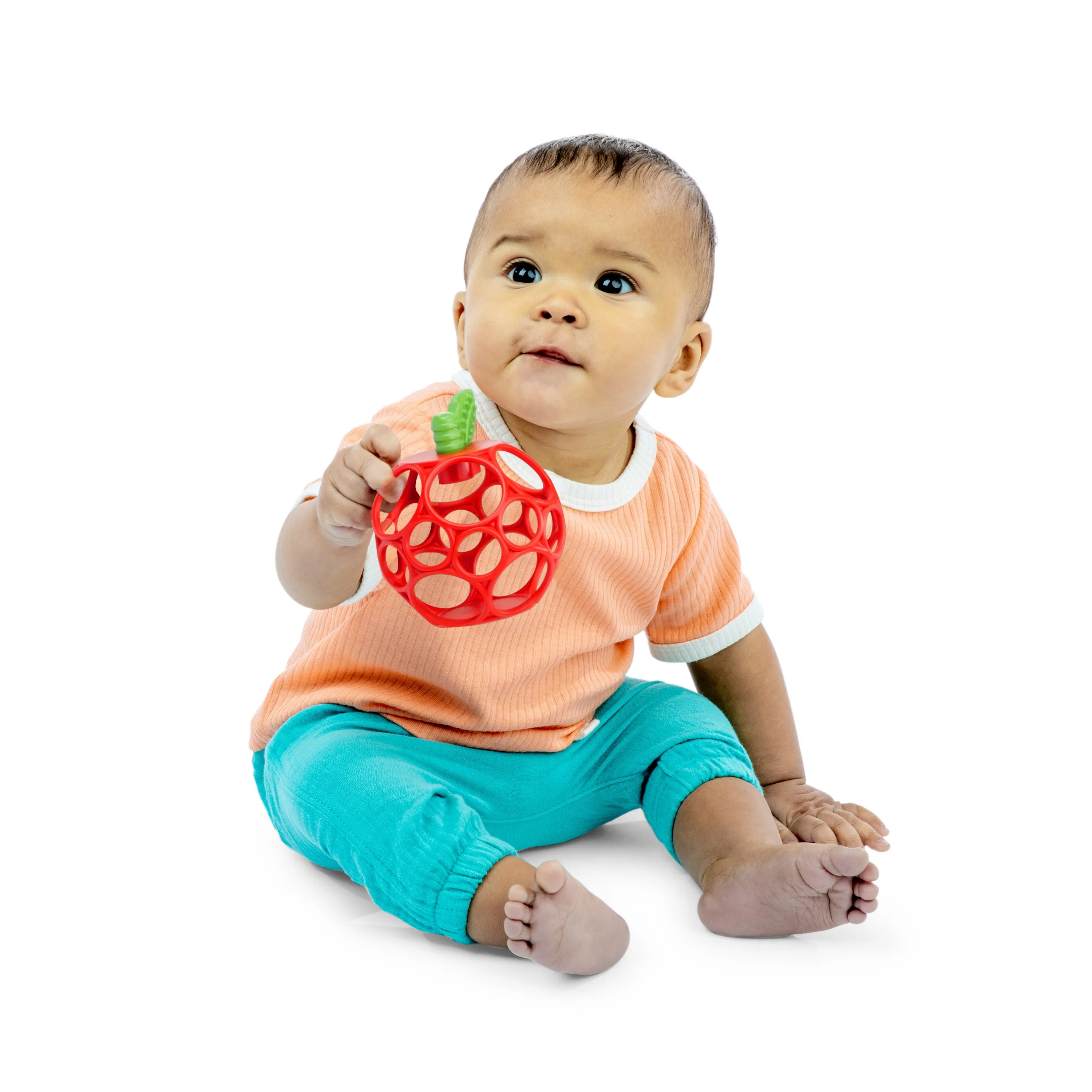 Bright Starts Hold My Own Teether Toy - Apple, Easy Grasp Oball