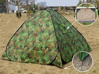 Camping Pop-up Outdoor Camping Tent for 2-3 Person Camouflage