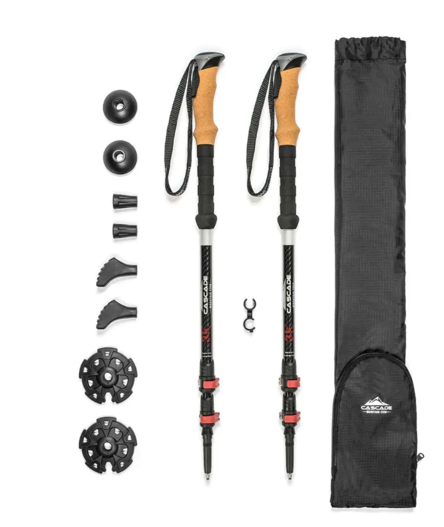 Cascade Mountain Tech - 3K Carbon Fiber Quick Lock Trekking Poles