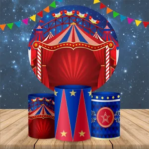 Circus Backdrop Circle Carnival Theme Birthday Backdrop