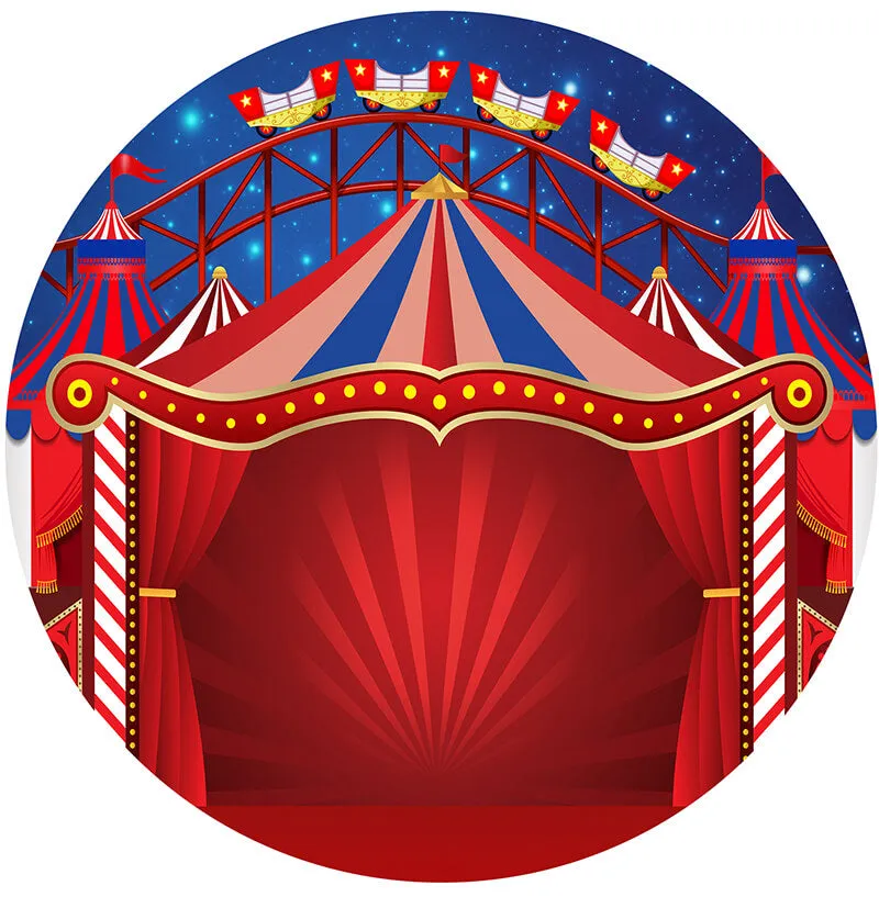 Circus Backdrop Circle Carnival Theme Birthday Backdrop