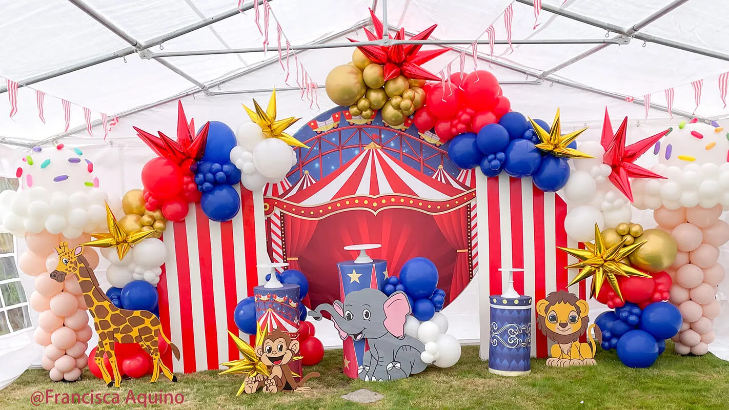 Circus Backdrop Circle Carnival Theme Birthday Backdrop