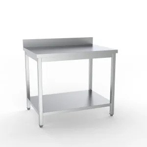 Combisteel Full 430 Stainless Steel 600 Line Worktable With Shelf & Upstand  1600mm Wide - 7333.0098