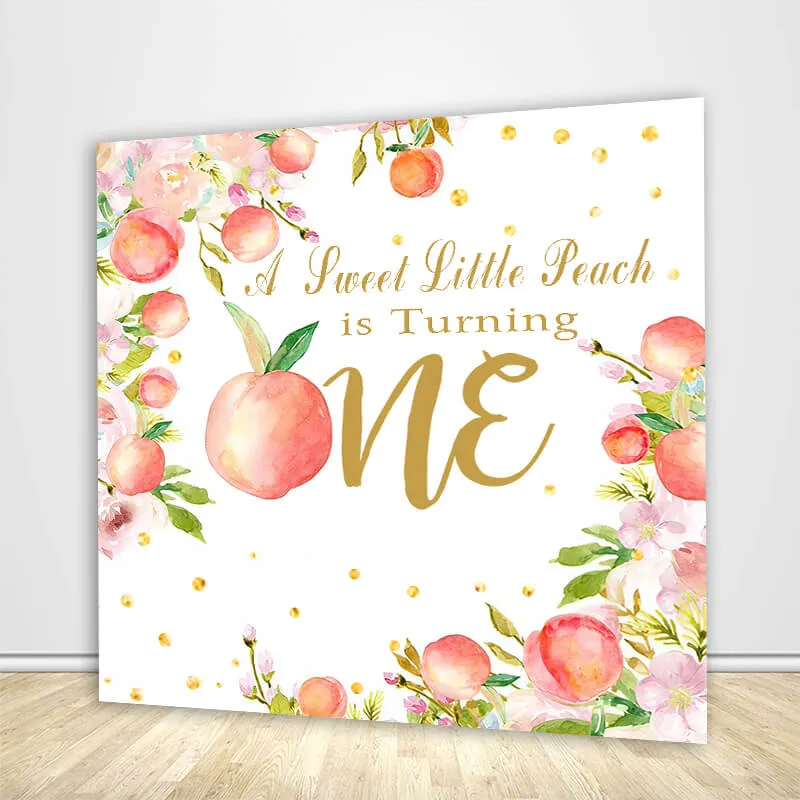 Cute Sweet One Peach Themed Birthday Party Decoration Backdrops