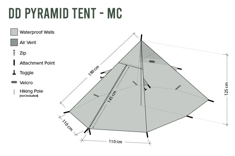 DD Hammocks Pyramid Tent, Multicam