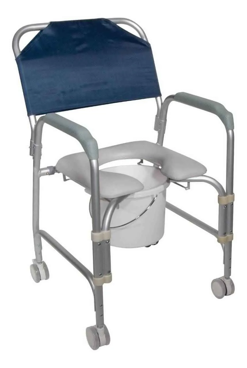 Drive Lightweight Aluminum Portable Shower Chair Commode, 300 lb Capacity