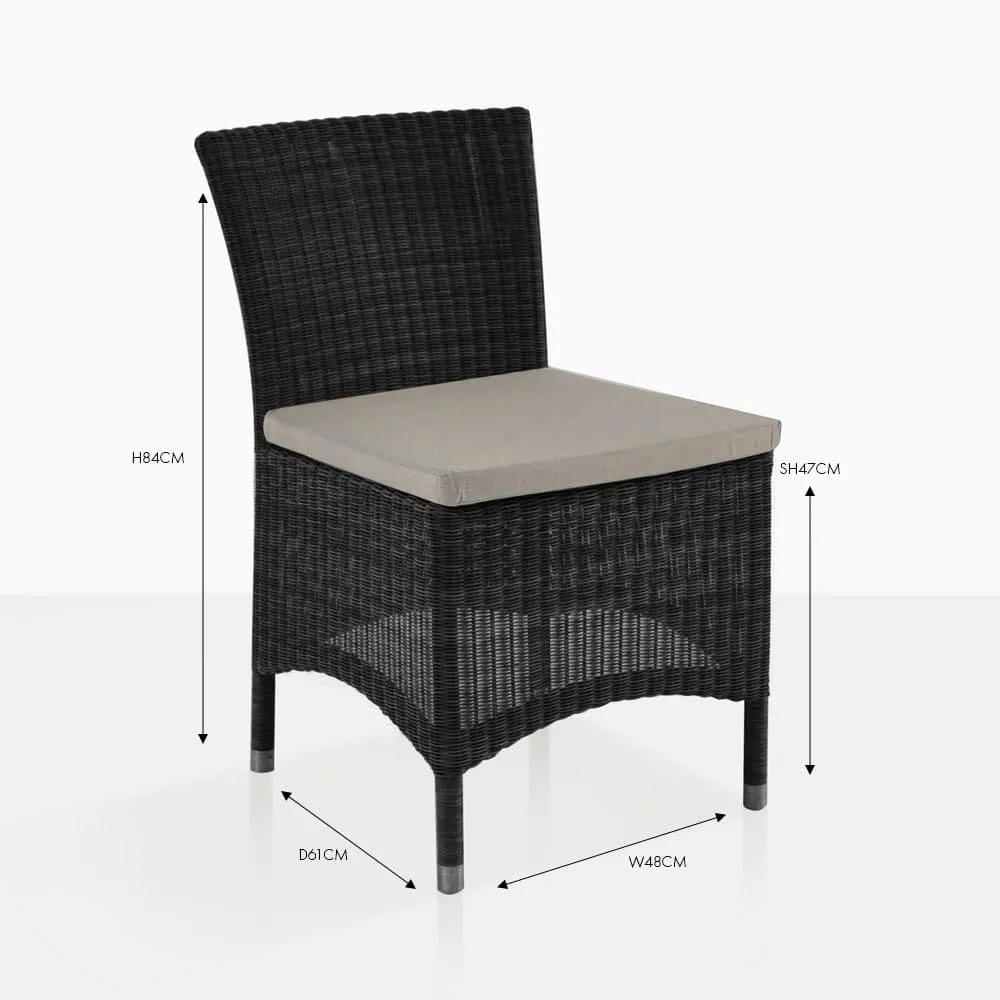 Enna Wicker Dining Side Chair (Black)