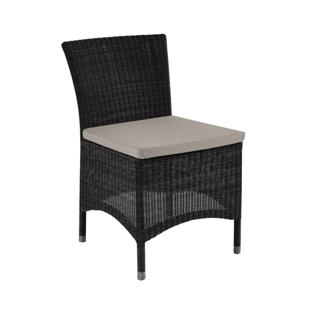 Enna Wicker Dining Side Chair (Black)