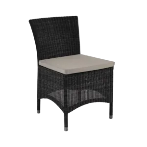 Enna Wicker Dining Side Chair (Black)