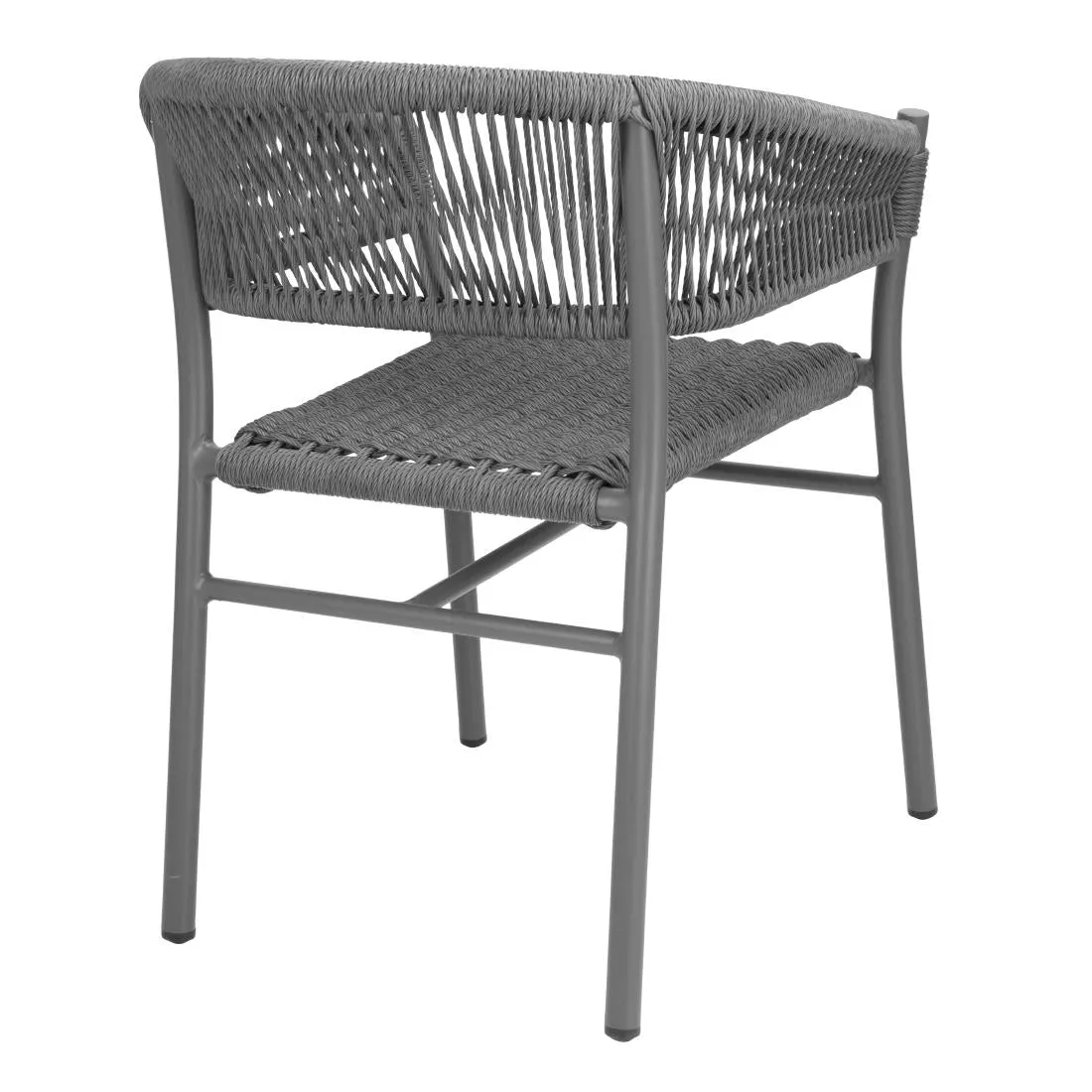 FU533 Bolero Florence Grey Mix Rope Twist Wicker Chairs (Pack of 2)