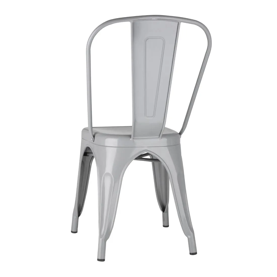 FW509 Bolero Bistro Steel Side Chairs Grey (Pack of 4)