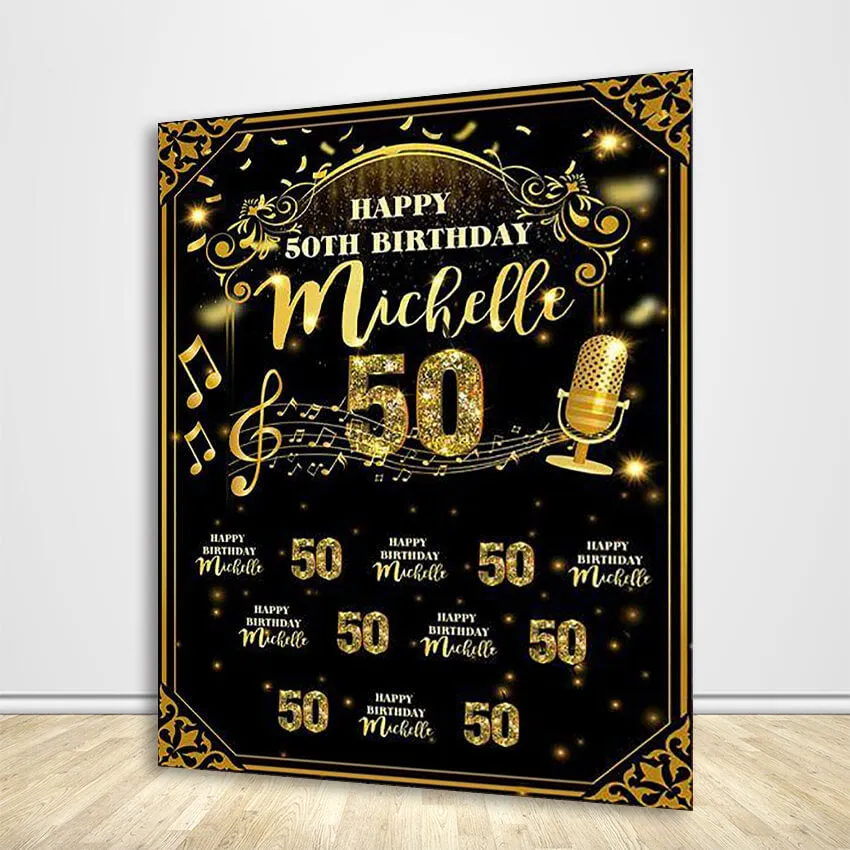 Golden Birthday Theme Custom Backdrop