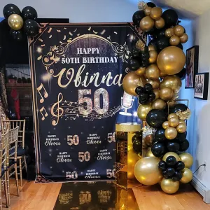 Golden Birthday Theme Custom Backdrop