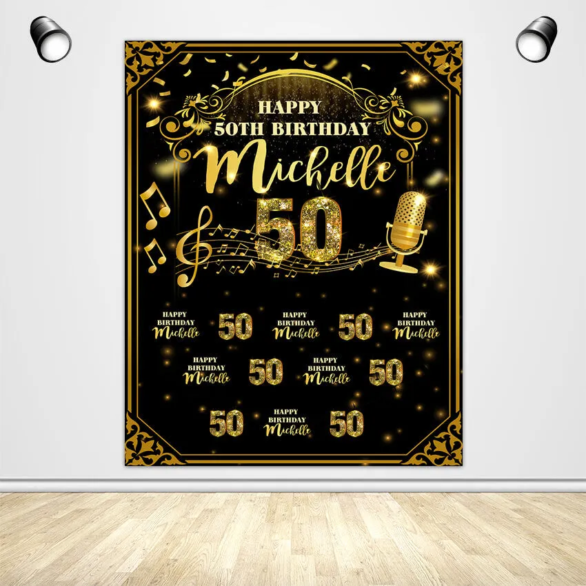 Golden Birthday Theme Custom Backdrop