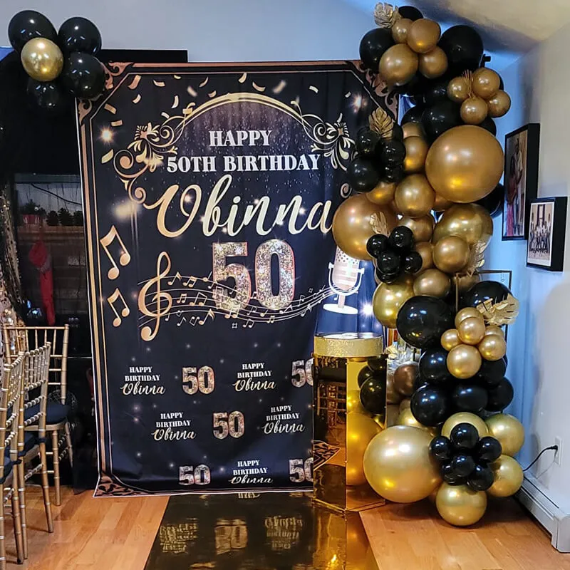 Golden Birthday Theme Custom Backdrop