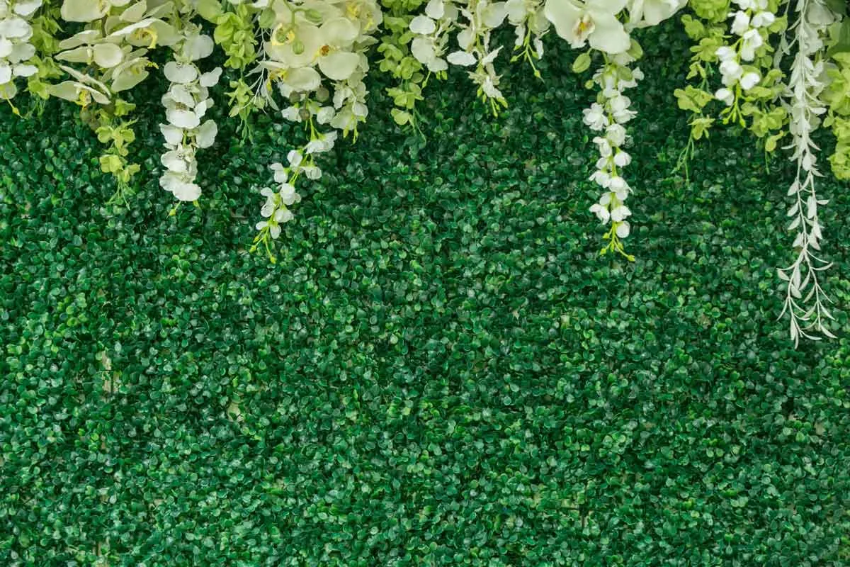 Green Leaves Backdrop Grass Backdrop With Flower Wedding Bridal Shower Baby Shower Custom Backdrop