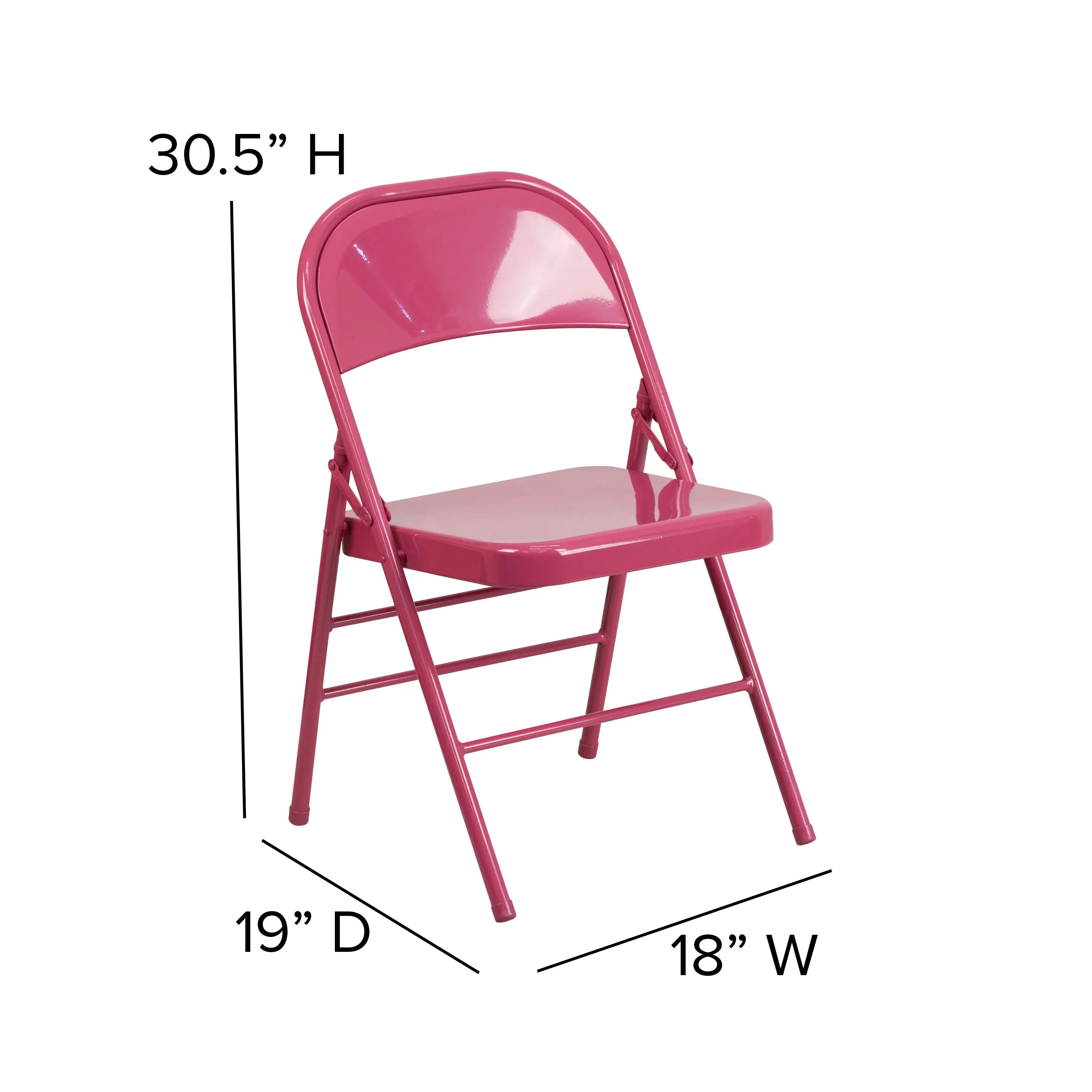 HERCULES COLORBURST Series Triple Braced & Double Hinged Metal Folding Chair