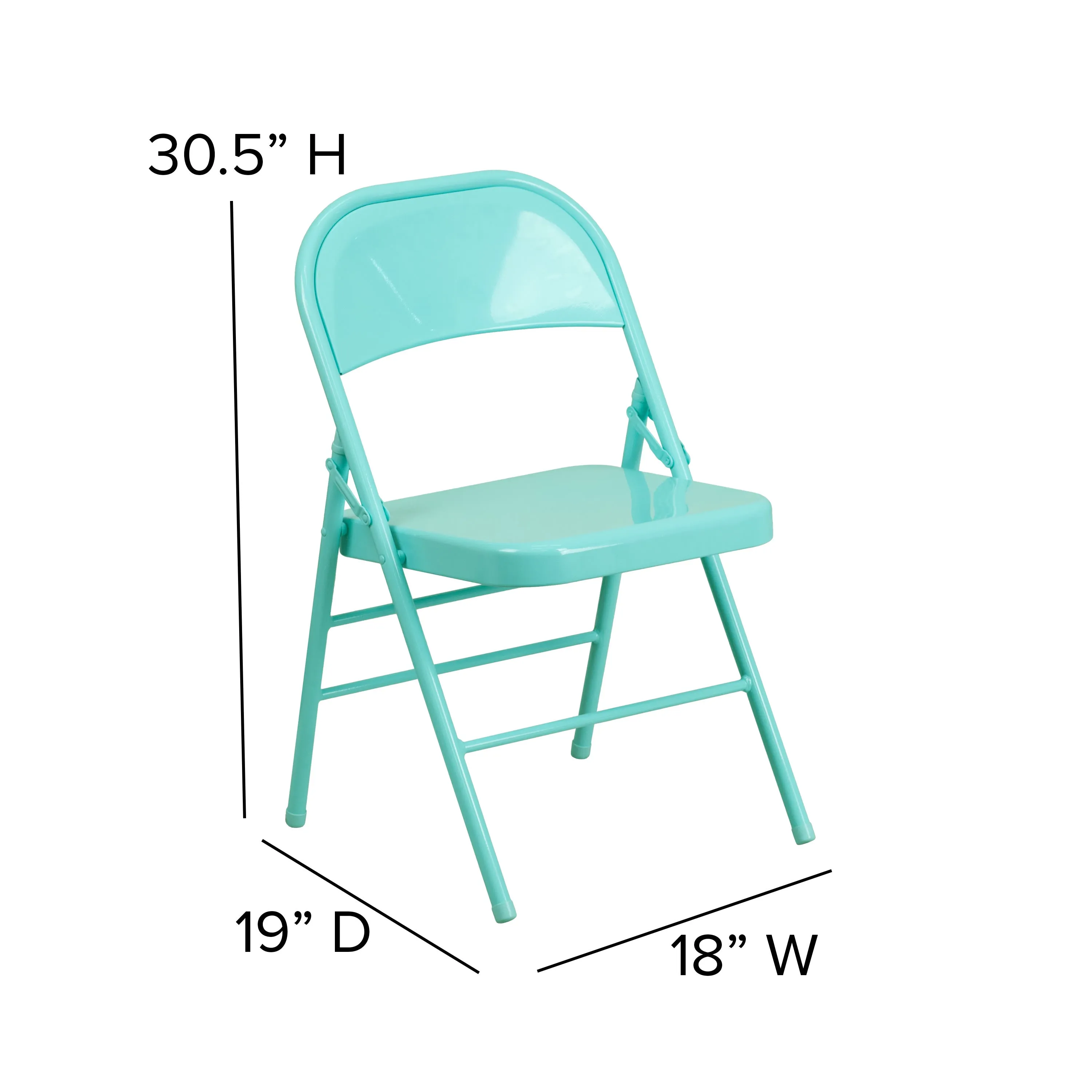 HERCULES COLORBURST Series Triple Braced & Double Hinged Metal Folding Chair