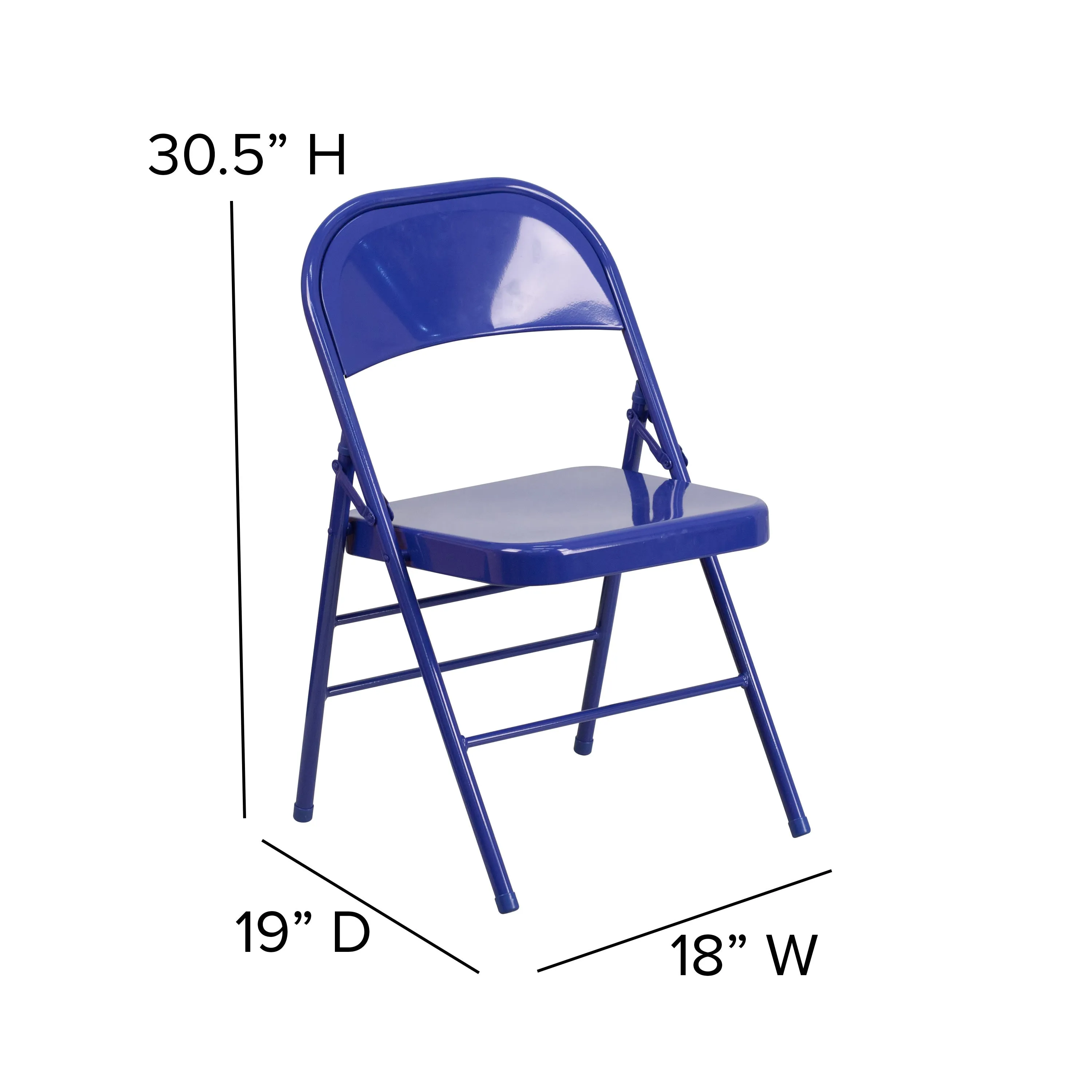 HERCULES COLORBURST Series Triple Braced & Double Hinged Metal Folding Chair