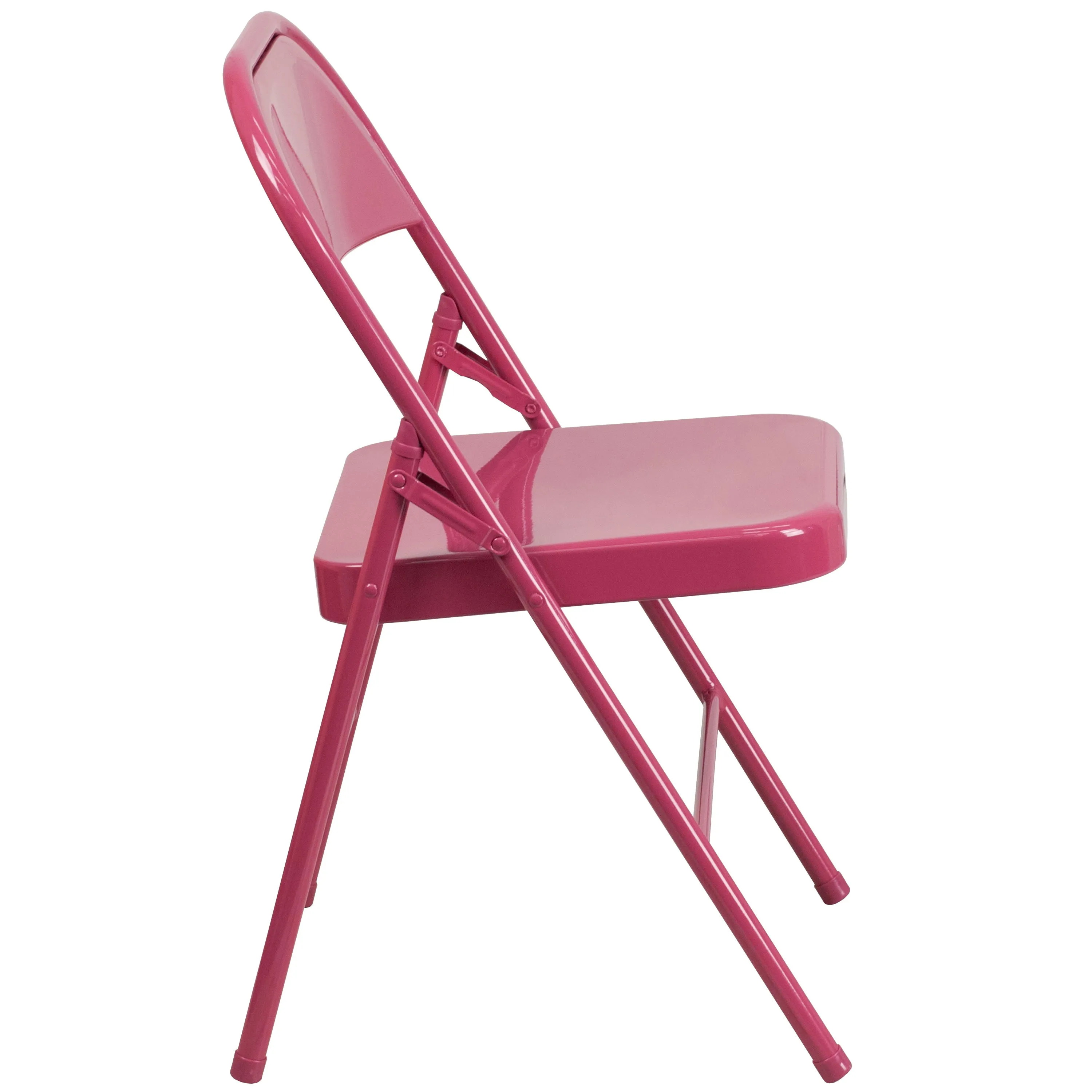 HERCULES COLORBURST Series Triple Braced & Double Hinged Metal Folding Chair