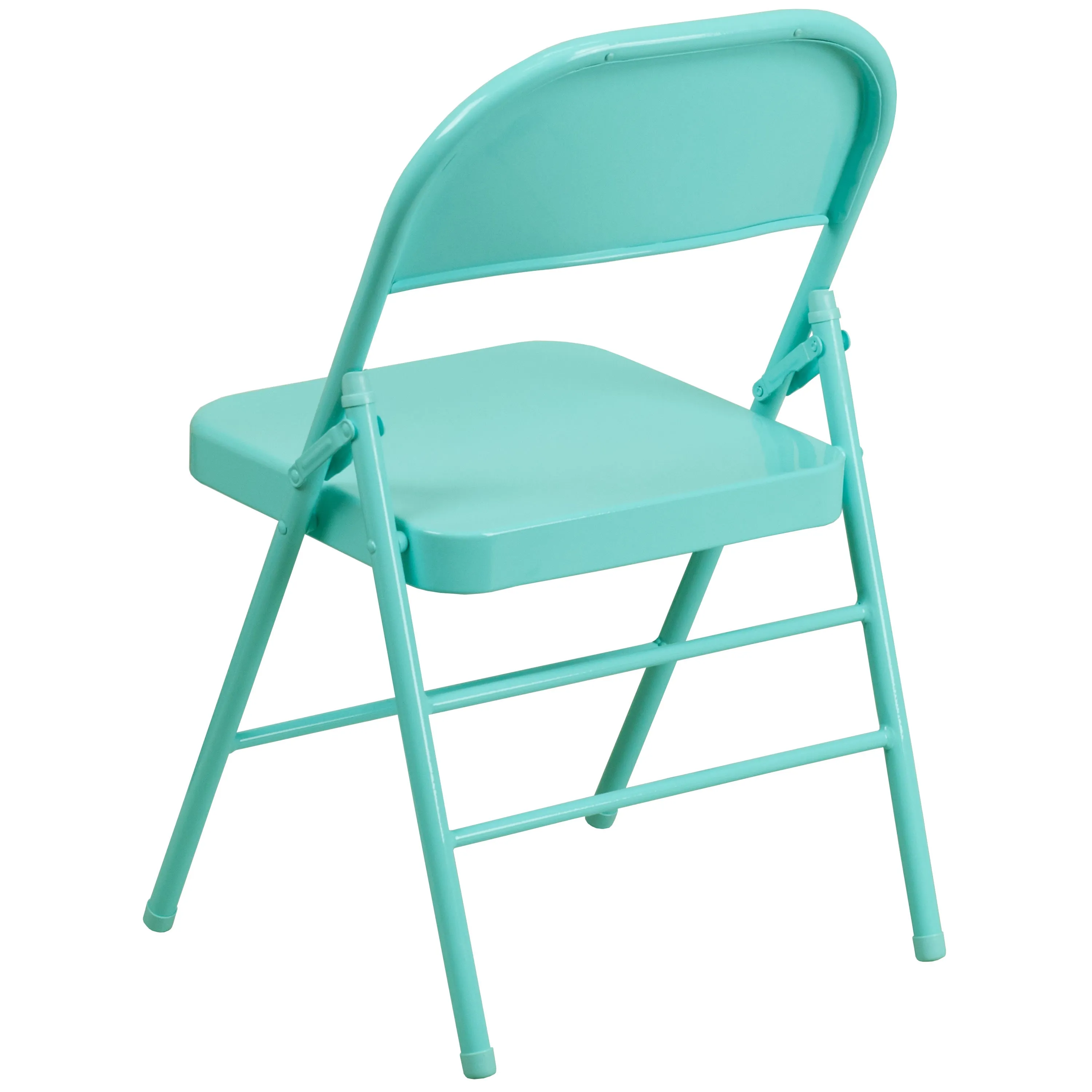 HERCULES COLORBURST Series Triple Braced & Double Hinged Metal Folding Chair