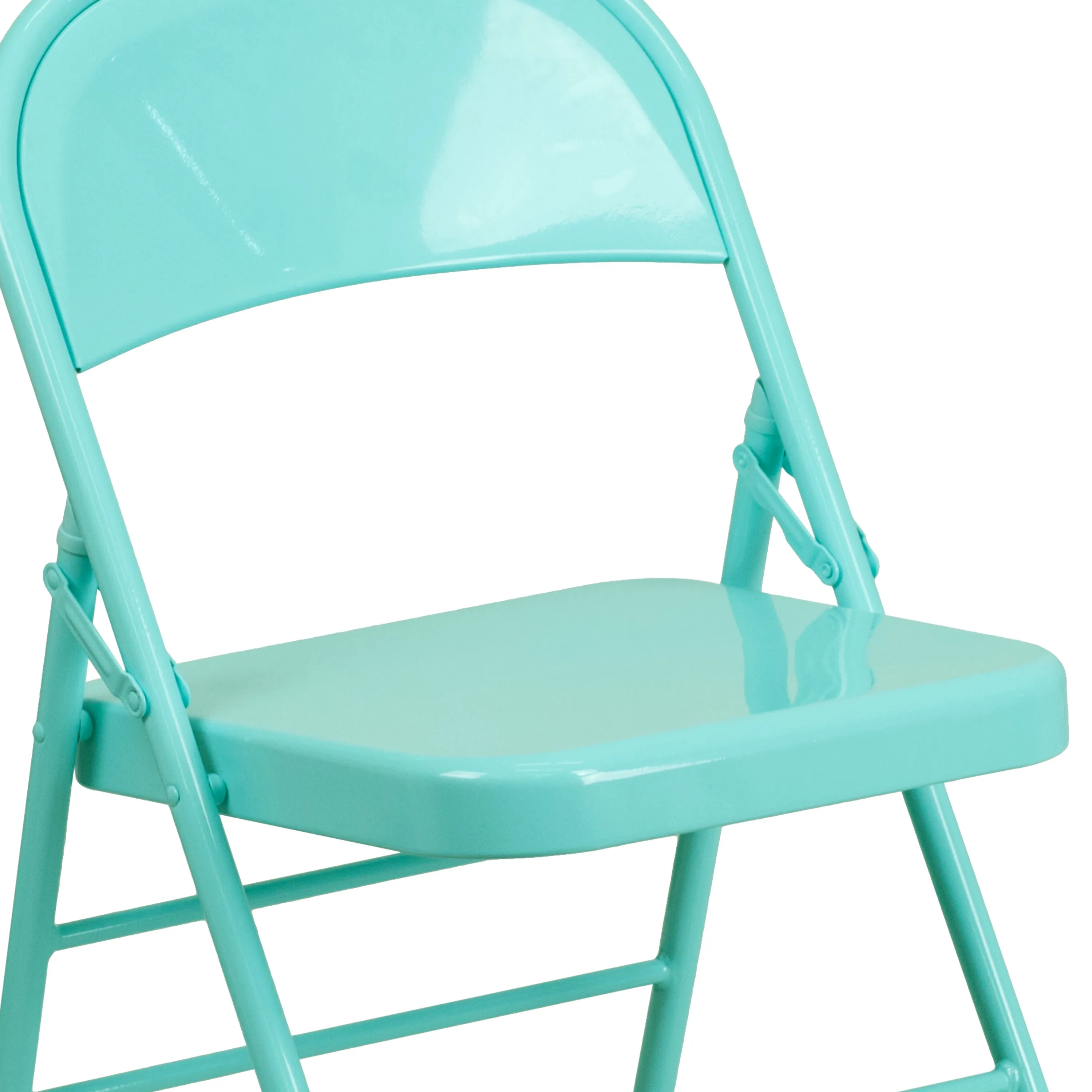 HERCULES COLORBURST Series Triple Braced & Double Hinged Metal Folding Chair