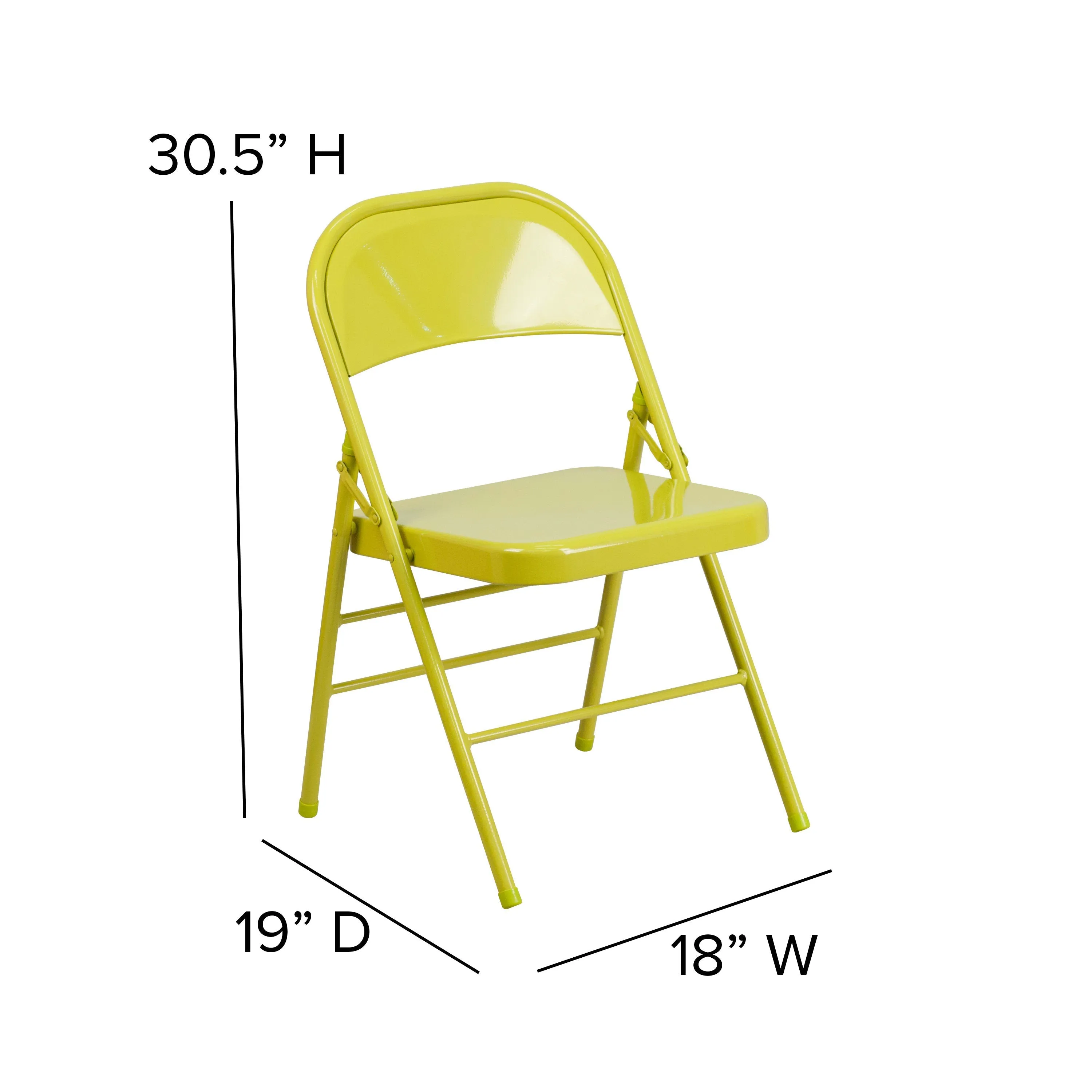 HERCULES COLORBURST Series Triple Braced & Double Hinged Metal Folding Chair