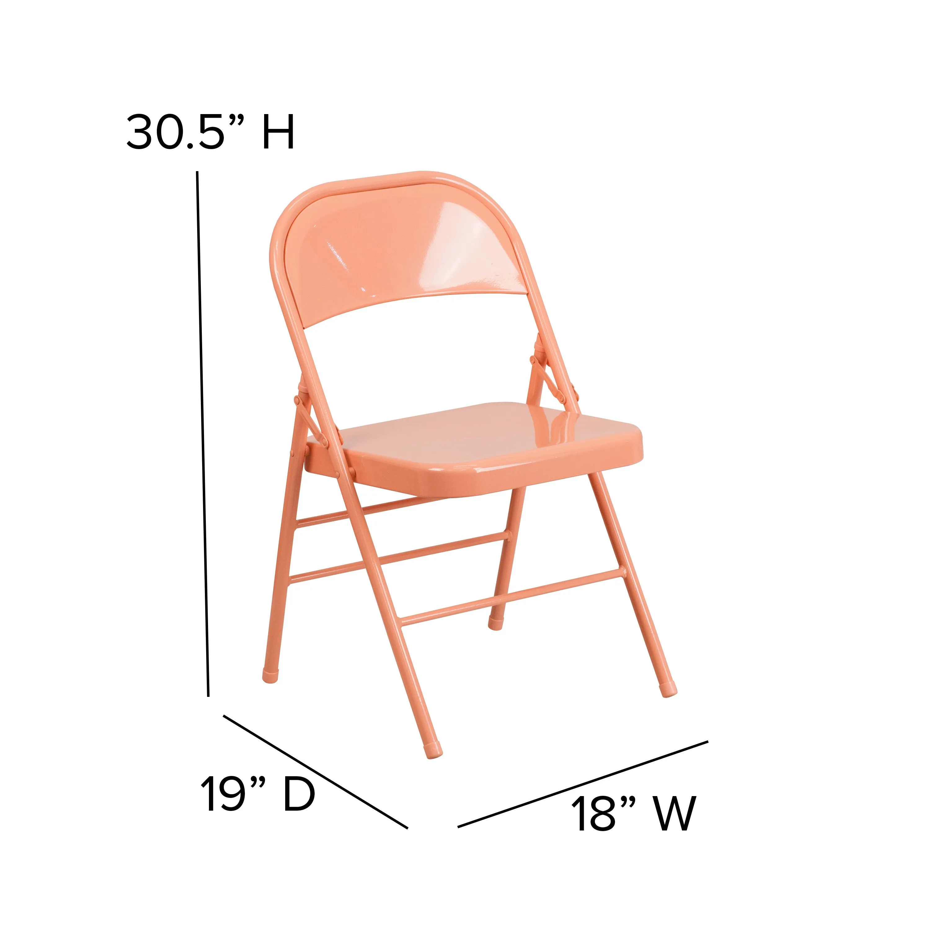 HERCULES COLORBURST Series Triple Braced & Double Hinged Metal Folding Chair