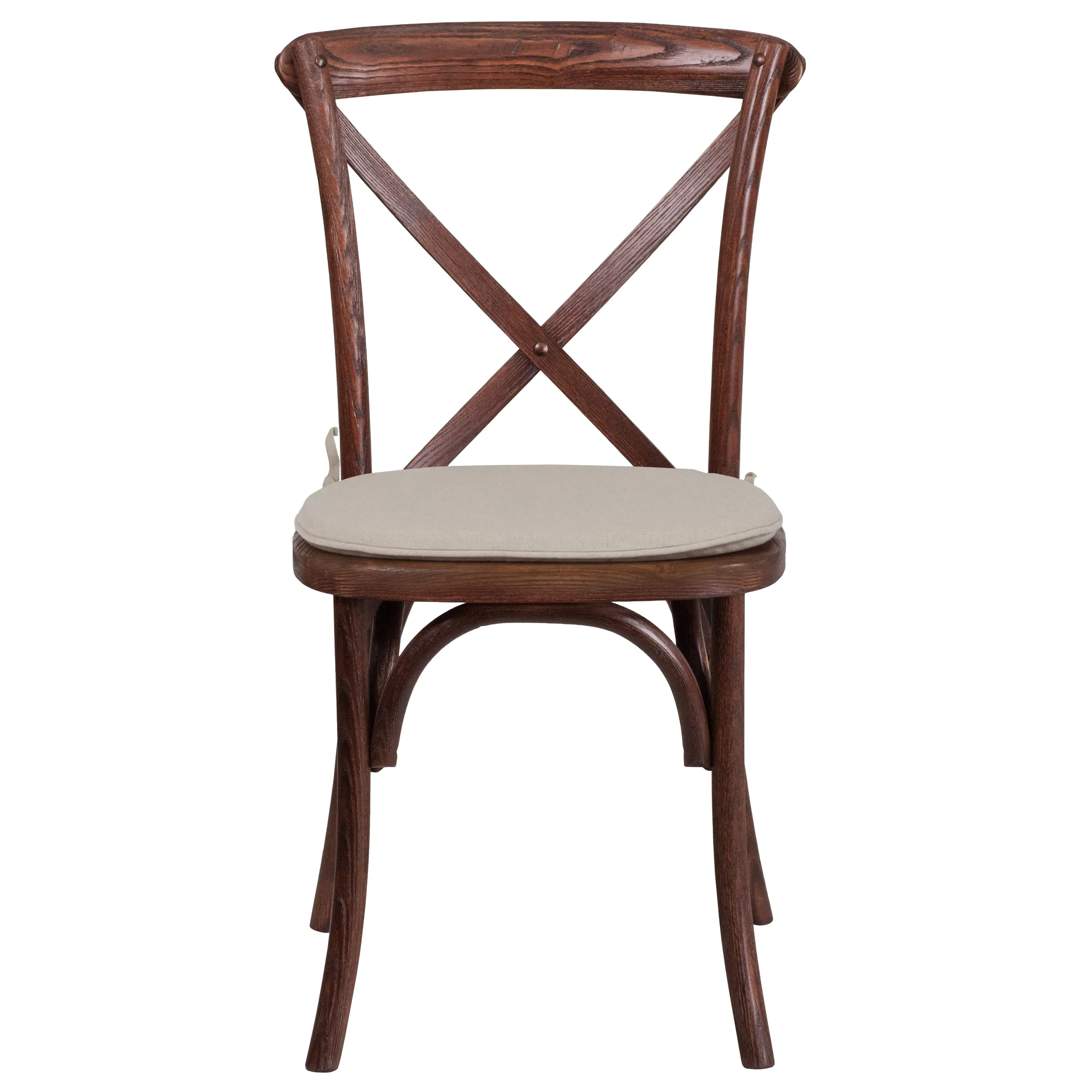 HERCULES Series Stackable Wood Cross Back Chair with Cushion