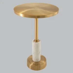 Ivy Side Table - White Marble and Gold