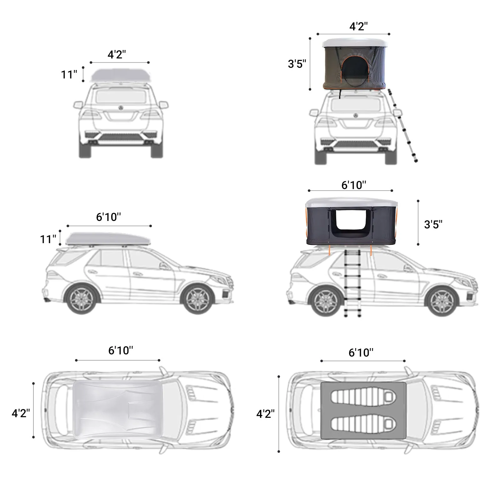 KingCamp 2-Person Rooftop Tent