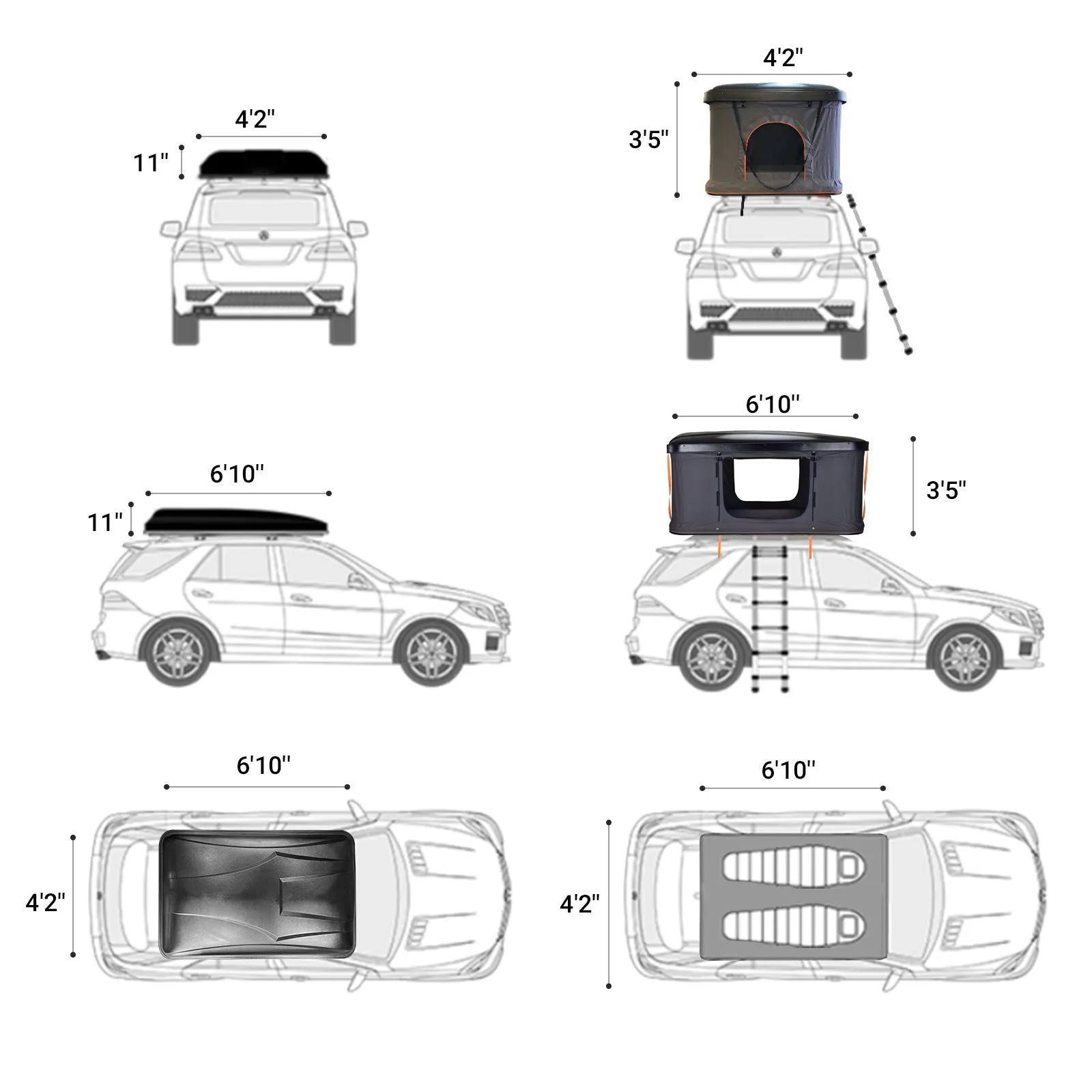 KingCamp 2-Person Rooftop Tent