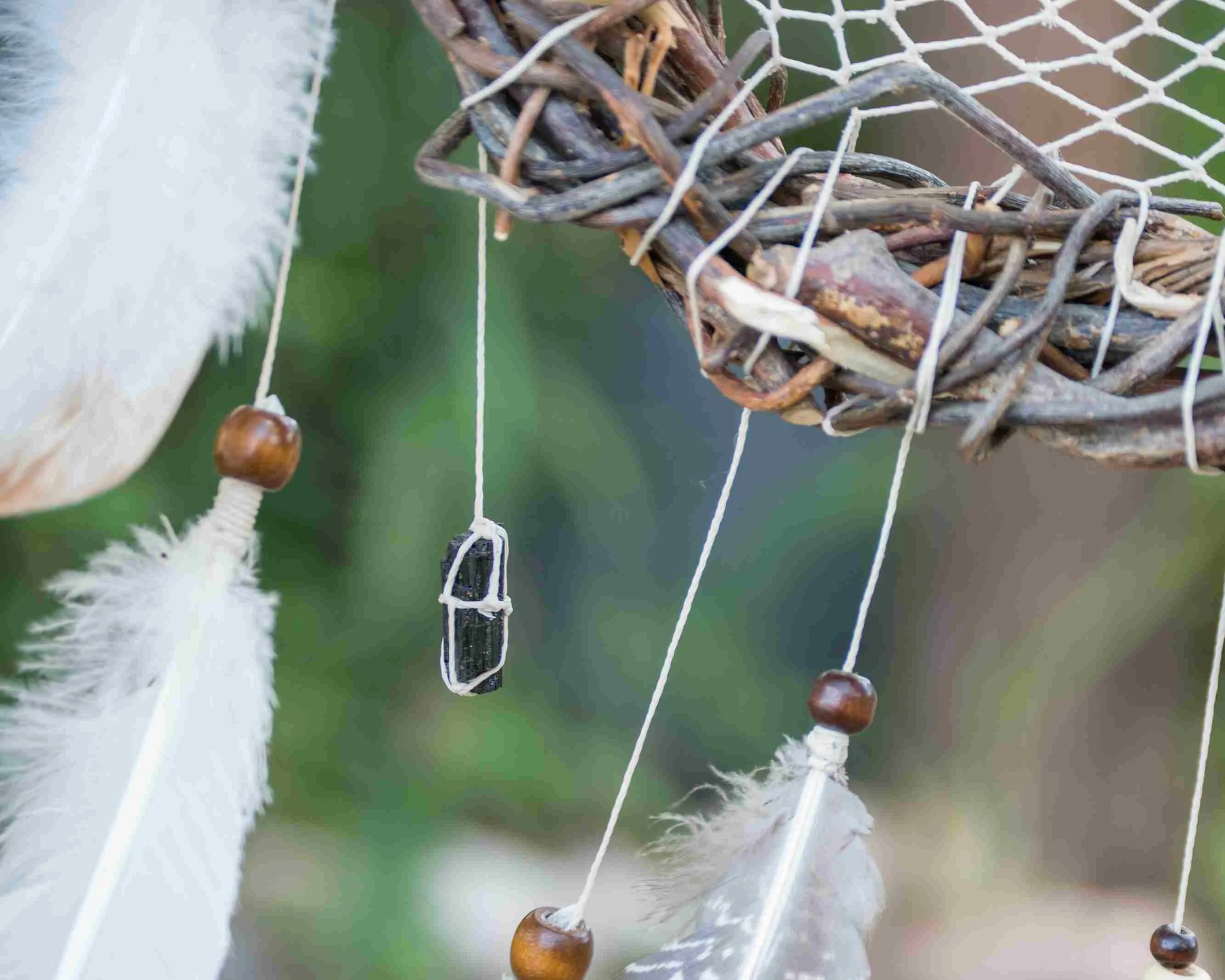 Large willow dreamcatcher wall hanging white, Wall hangings healing crystals wood dream catcher shamanic, Art organic, Twlight dream catcher