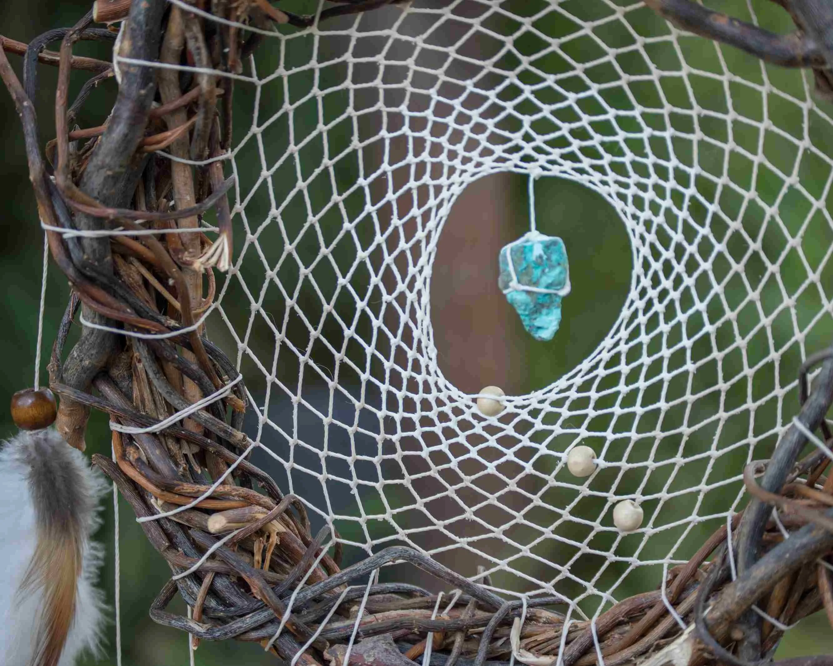 Large willow dreamcatcher wall hanging white, Wall hangings healing crystals wood dream catcher shamanic, Art organic, Twlight dream catcher