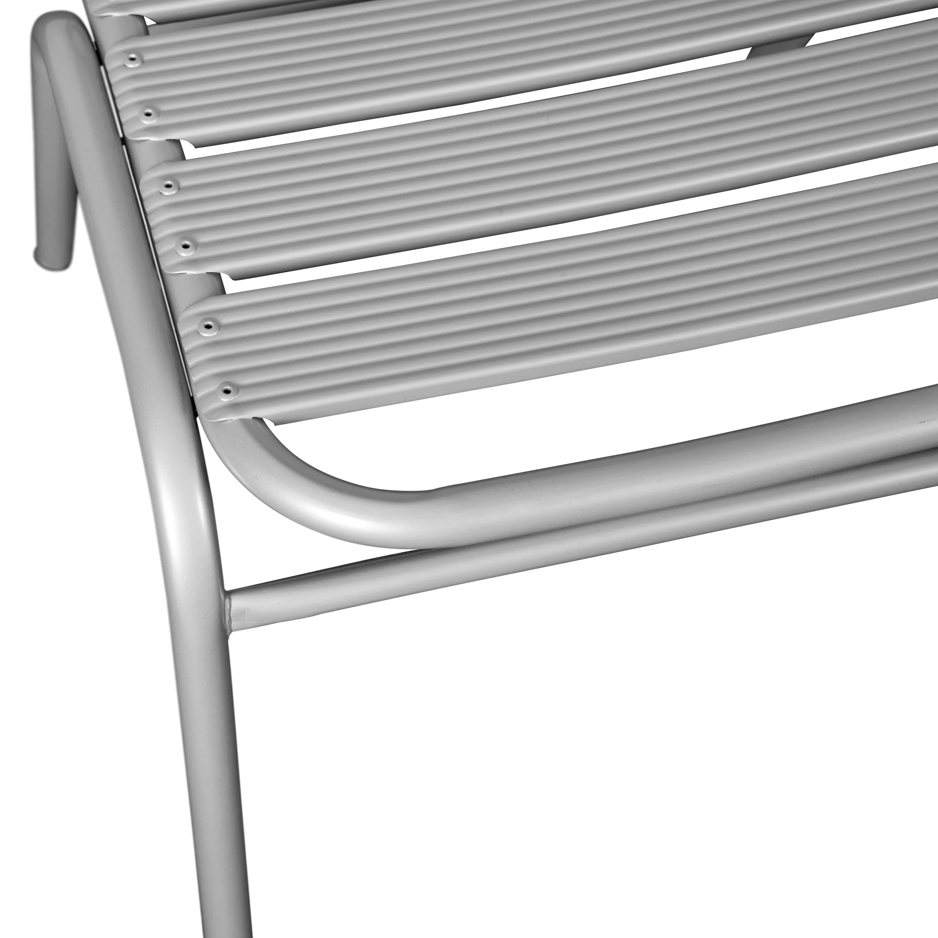 Lila Aluminum Commercial Indoor-Outdoor Armless Restaurant Stack Chair with Triple Slat Back